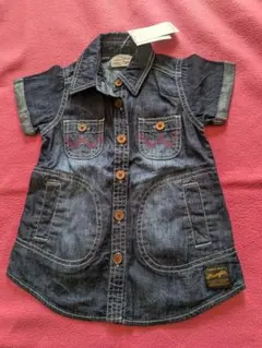 【新品】キッズ80cm ラングラー　wrangler デニムワンピースのサムネイル