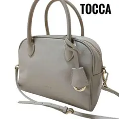 【TOCCA】２WAY　チャーム付き　レザー　ショルダー　ハンドバッグ　ベージュのサムネイル
