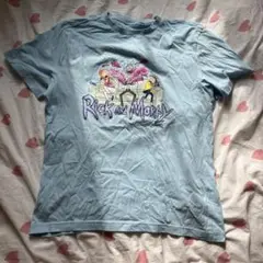Rick and Morty 半袖Tシャツ 水色　Y2k 海外　平成ギャル