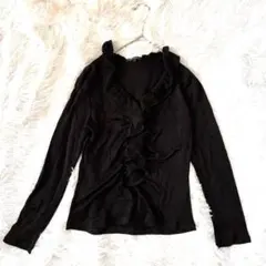 23区◇フリル レース ブラウス 長袖 上品 フェミニン ゴージャス ラメ 32のサムネイル