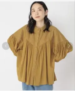 studio CLIP 柔らか刺繍切替えブラウス