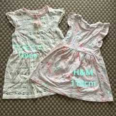 キッズ ノースリーブ ワンピース 2枚セット H&M コンビミニのサムネイル