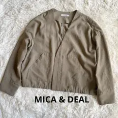 MICA & DEAL ベージュ ノーカラージャケット ショート丈 羽織り Fのサムネイル