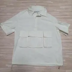 【値下げしました】H&M 半袖シャツ L クリーム色　アノラック