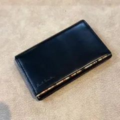 超美品 Paul Smith 名刺入れ ブラック マルチストライプ