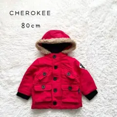 【CHEROKEE】中綿ジャンパー　フード　エコファー　赤　80cm 防寒
