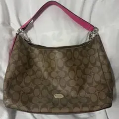 Coach ブラウン・ピンク ハンドバッグ