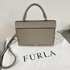FURLA フルラ グレージュ　ショルダー　ハンドバッグ　レザー　ミニバッグ