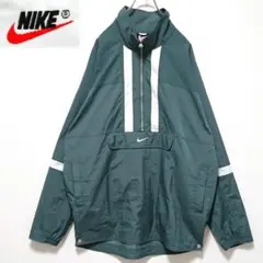 希少 90s銀タグ ナイキ 刺繍ロゴ ハーフジップ アノラック ナイロジャケット