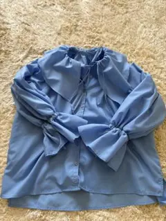 フリル襟ブラウス cotton