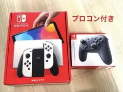 Nintendo Switch 有機ELモデル 本体 ホワイトプロコン2個付き - メルカリ