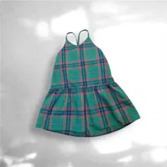 キッズ　チェック柄ジャンバースカート