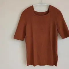 【SENSE OF PLACE】リブ編み カットソー　スクエアネック　Fサイズ