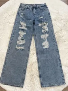 CIDER ダメージデニムパンツ XS
