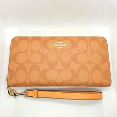 新品　COACH 長財布 シグネチャー ロング ジップ アラウンド オレンジのサムネイル