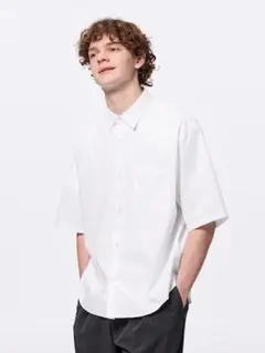 GU ブロードオーバーサイズシャツ 5分袖