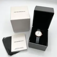 アルマーニ 腕時計 QZ/SS ベルト革 ブルー ホワイト AR11224 不動