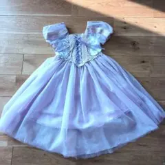ラプンツェル風ドレス 半袖 キッズ 子ども プリンセスドレス コスチューム
