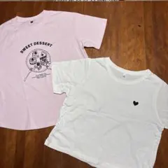 Tシャツ　2枚　まとめ売り　ピンク、白　150