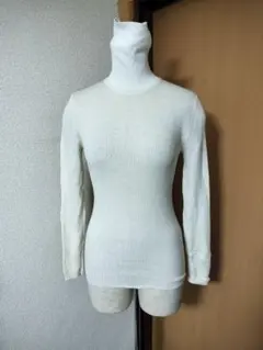 人気　無印良品 ウール100% リブタートルネック 長袖 M