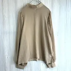 【mily bilet】楊柳シフォン ハイネックブラウス ベージュ XL 極美品