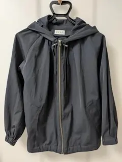 PLST フーデットギャザーブルゾン S 黒