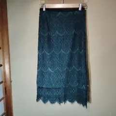 B:MING byBEAMS ダークグリーン レース タイトスカート M