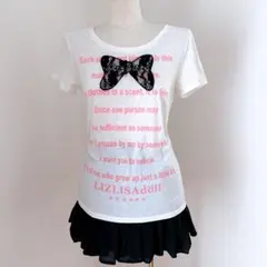 LIZ LISA Doll リズリサ 英字 ロゴ 平成 ギャル リボン Tシャツのサムネイル