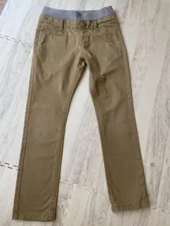 MPSベージュ ウエストゴム スリムフィットパンツ