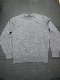 ユニクロ　エクストラファインメリノクルーネックセーター　メンズMサイズ　グレー