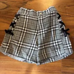 ALGYグレーチェック秋冬用ハーフパンツ
