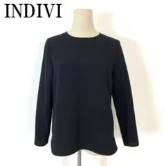 インディヴィ 長袖トップス 後ろファスナー ジップ 黒 ブラック 38 B55