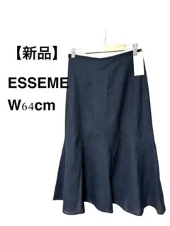 【新品】ESSEME エスメ　W64cm マーメイドスカート　ネイビー　紺色