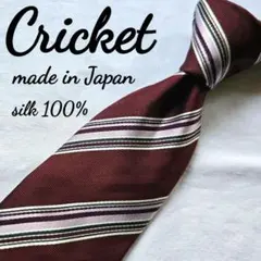 美品　cricket クリケット　ストライプ　ネクタイ　日本製のサムネイル