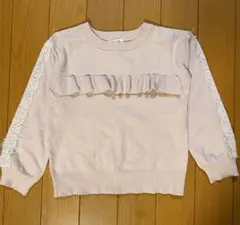 Seraph フリル付きピンクセーター 130