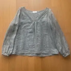 ndc STOCKにて購入　リネン100% Vネックプルオーバー