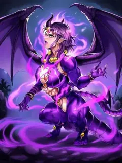 ドラゴンと戦士のデジタルイラストポスターa4額付き発送♥紙沢光