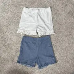 美品 petitmain フリル付きハーフパンツ 100cm 2点セット