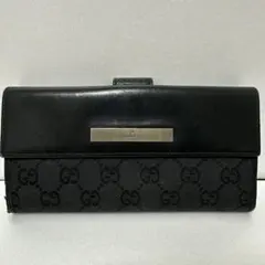 GUCCI グッチ 長財布 GGキャンバス ブラック Wホックのサムネイル