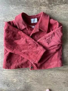 赤いコーデュロイショートジャケット