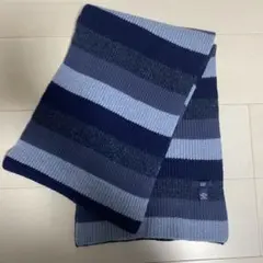 GAP ラムウールストライプマフラー ネイビー