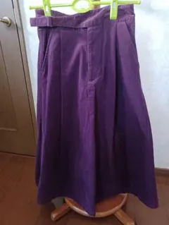 【フレアスカート】お値下げしました‼️コーデュロイ 赤紫