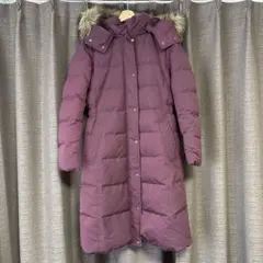 美品/Lサイズ/ユニクロ UNIQLO ダウンコート ロング丈 フード ファー