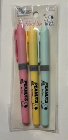 新品・未開封　スヌーピー 蛍光ペン 3本セット　マーカー　パステルカラー3色