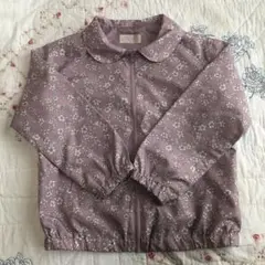 花柄 襟付きジャケット 薄紫色 130