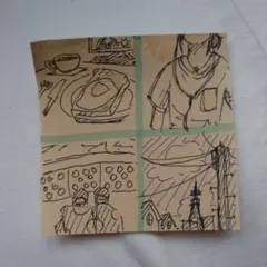 手描きイラスト 4コマ 付箋紙