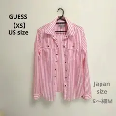 GUESS ピンクストライプ 長袖シャツのサムネイル