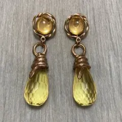 ヴィンテージ　ドロップデザインイヤリング 大ぶり