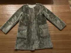 ユナイテッドアローズ ムートン・ファー リバーシブルコート グレー チャコール