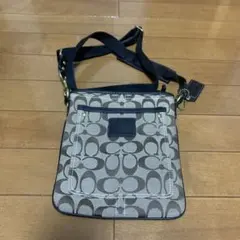 【未使に近い】 Coach ショルダーバッグ グレー キャンバス